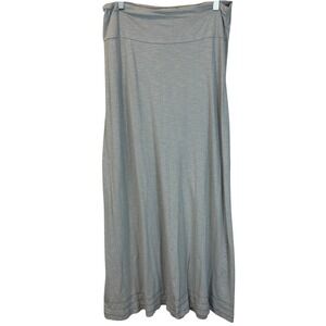 Horny Toad‎ Medium Light Green Gray Organic Cotton Blend Slub Maxi Skirt A-Line